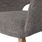 Murat eetkamerstoel taupe met houten poot naturel