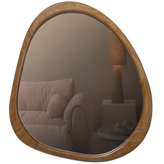 Leif spiegel hout naturel 48x44cm