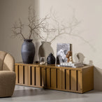 Level tv-meubel metaal honinggeel 44x160cm