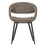 Yossi eetkamerstoel bruin met metalen poot zwart