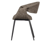 Yossi eetkamerstoel bruin met metalen poot zwart