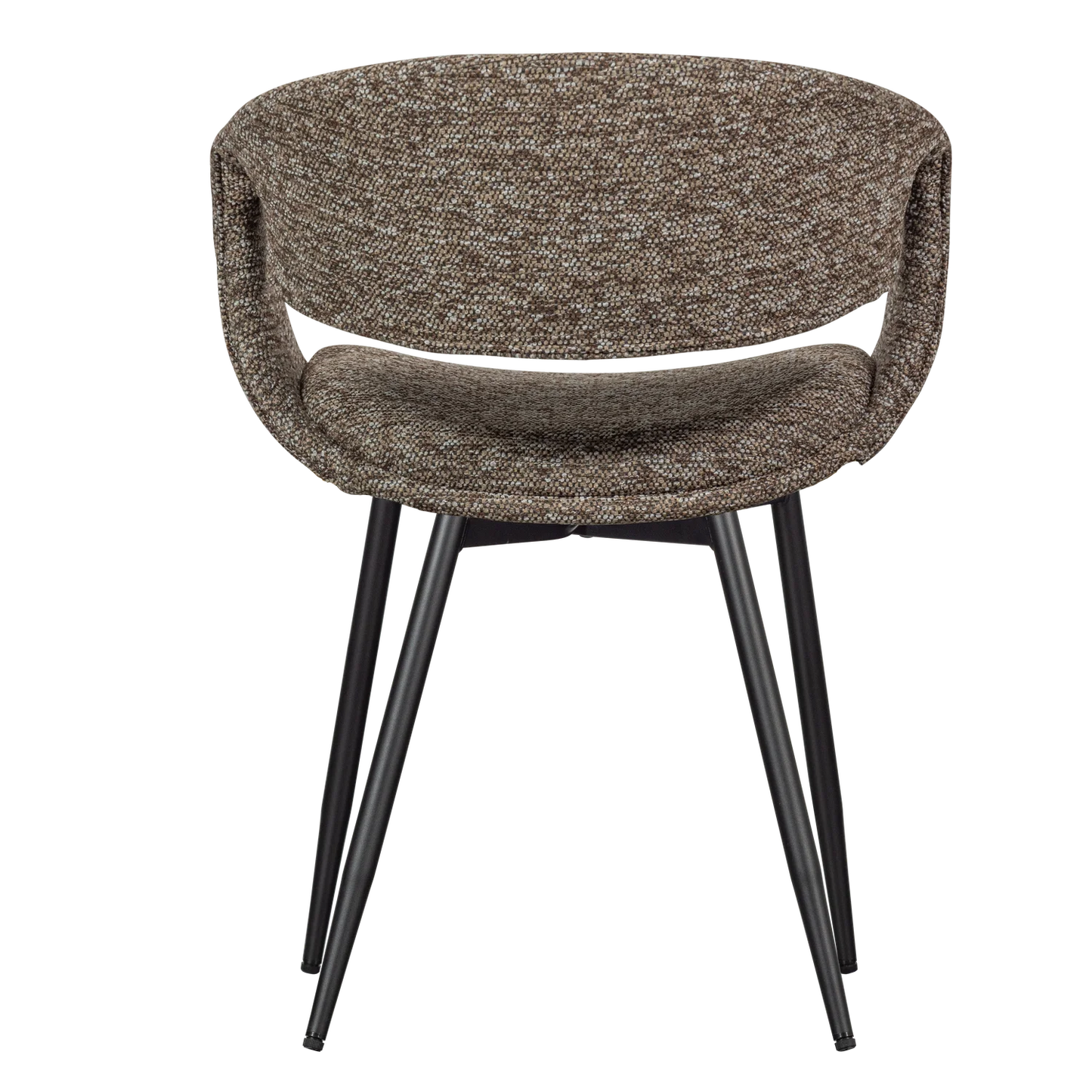 Yossi eetkamerstoel bruin met metalen poot zwart