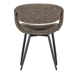Yossi eetkamerstoel bruin met metalen poot zwart