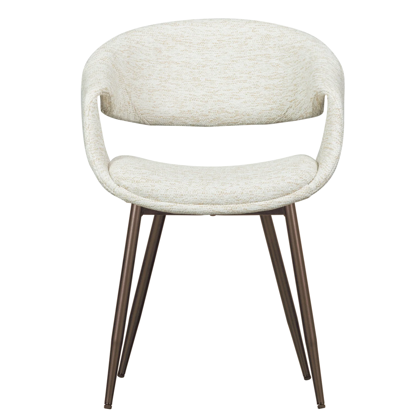 Yossi eetkamerstoel naturel met metalen poot koper