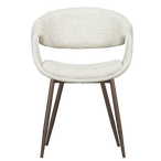 Yossi eetkamerstoel naturel met metalen poot koper