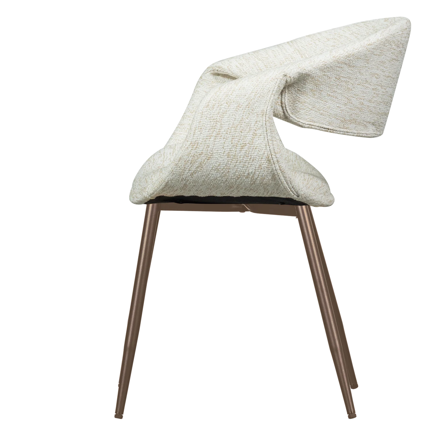 Yossi eetkamerstoel naturel met metalen poot koper