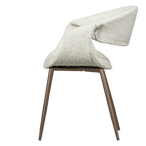 Yossi eetkamerstoel naturel met metalen poot koper