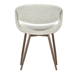 Yossi eetkamerstoel naturel met metalen poot koper