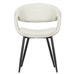 Yossi eetkamerstoel naturel met metalen poot zwart