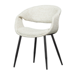 Yossi eetkamerstoel naturel met metalen poot zwart