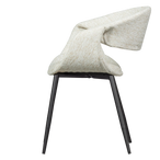 Yossi eetkamerstoel naturel met metalen poot zwart