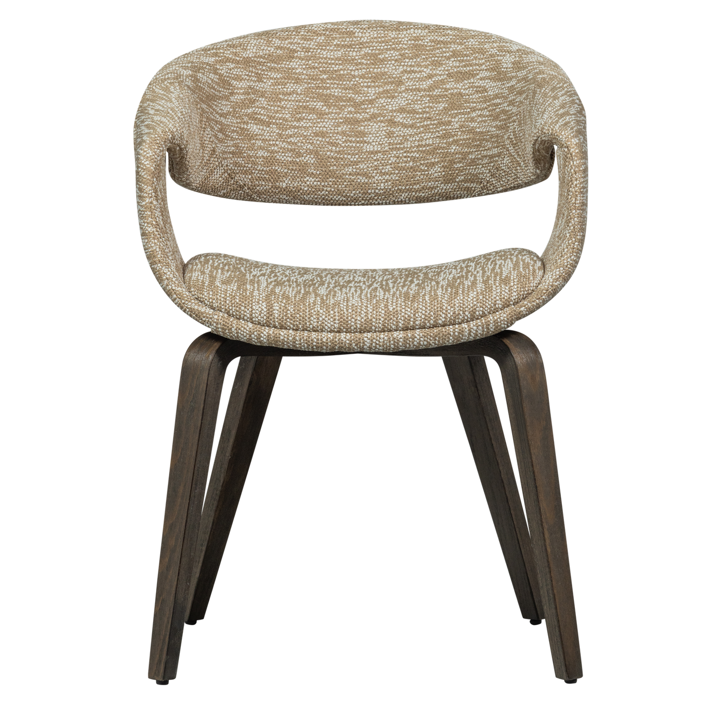 Yossi eetkamerstoel zand met houten poot donkerbruin