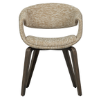 Yossi eetkamerstoel zand met houten poot donkerbruin