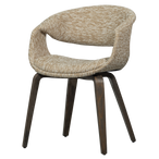 Yossi eetkamerstoel zand met houten poot donkerbruin