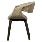 Yossi eetkamerstoel zand met houten poot donkerbruin