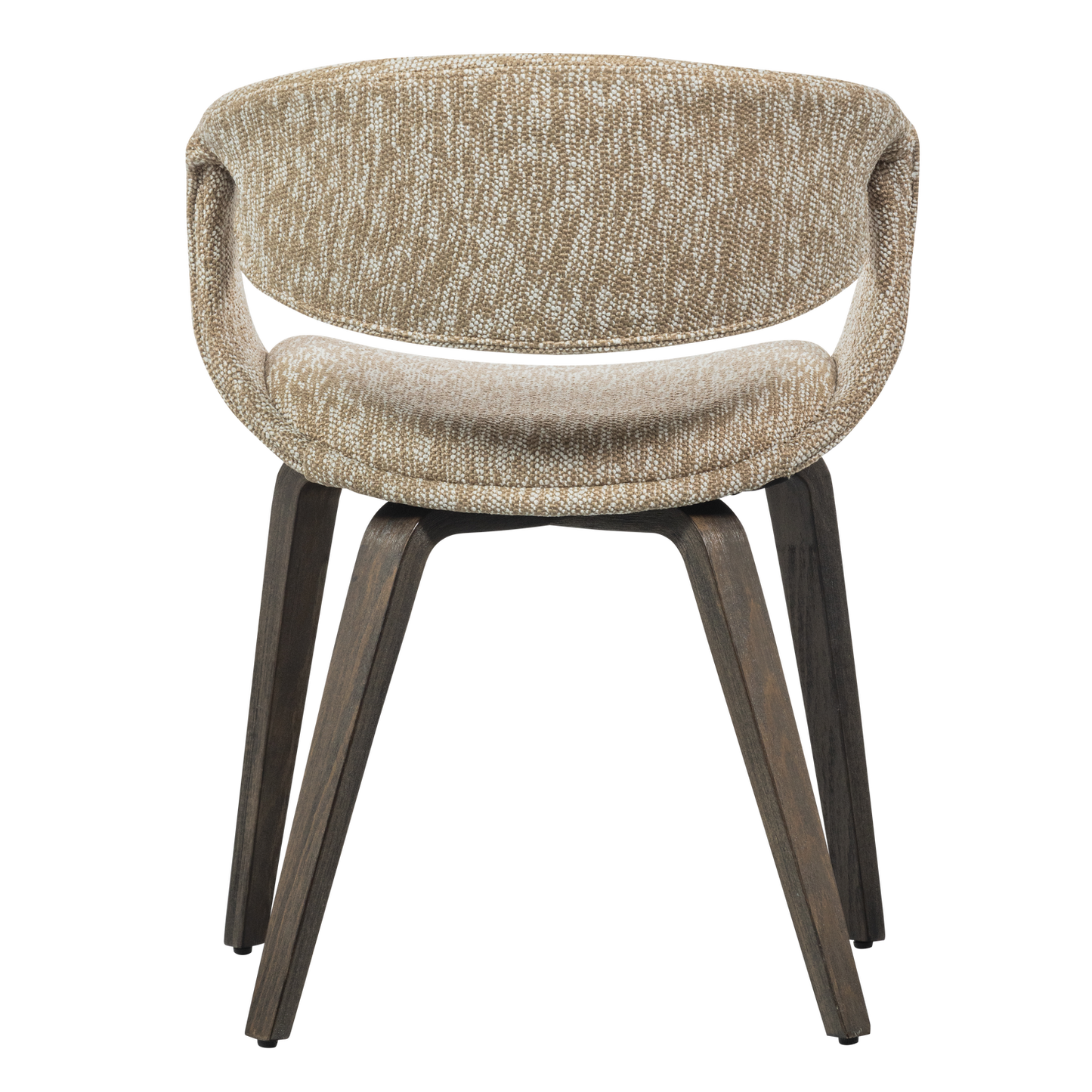 Yossi eetkamerstoel zand met houten poot donkerbruin