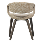 Yossi eetkamerstoel zand met houten poot donkerbruin