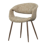 Yossi eetkamerstoel zand met metalen poot koper
