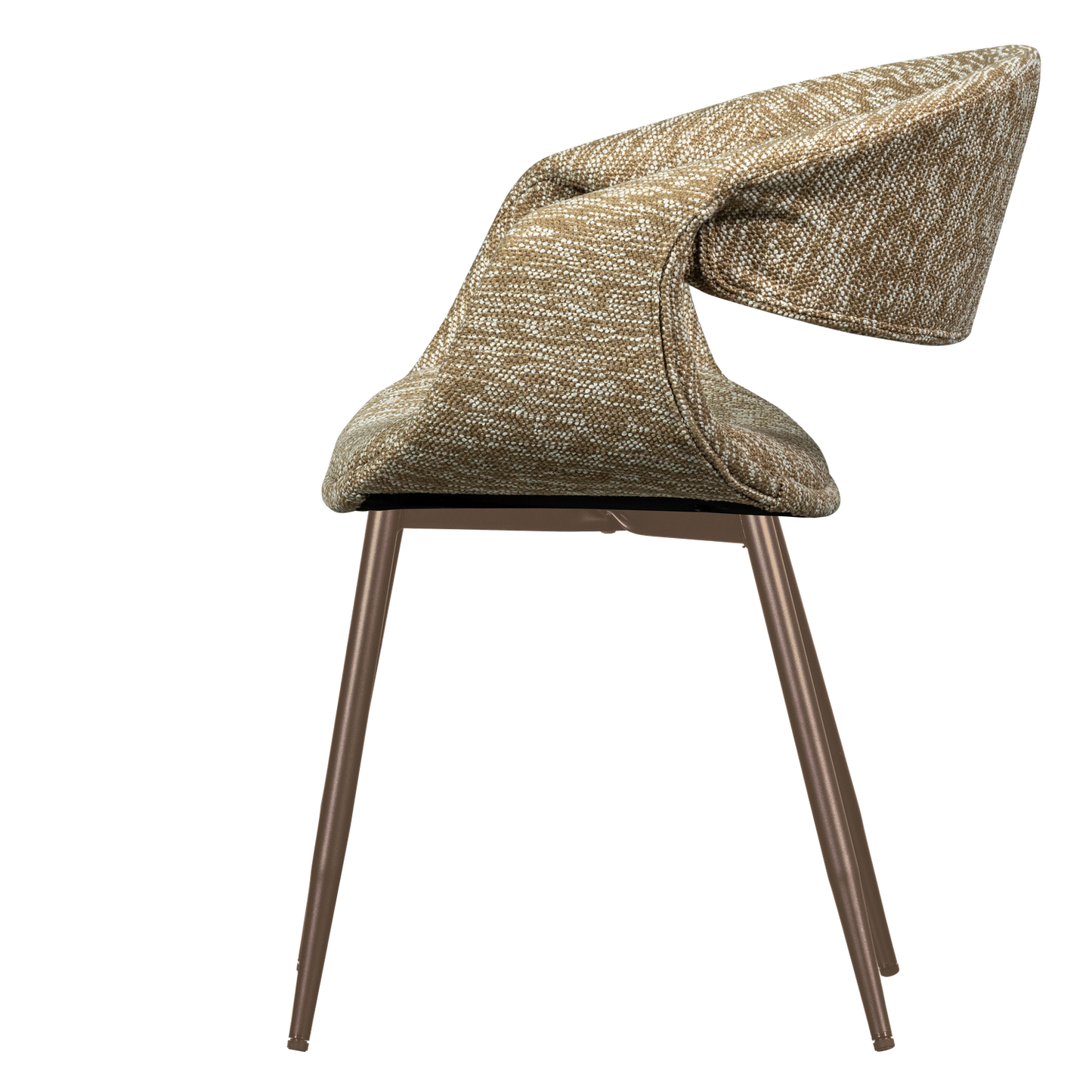 Yossi eetkamerstoel zand met metalen poot koper