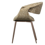 Yossi eetkamerstoel zand met metalen poot koper