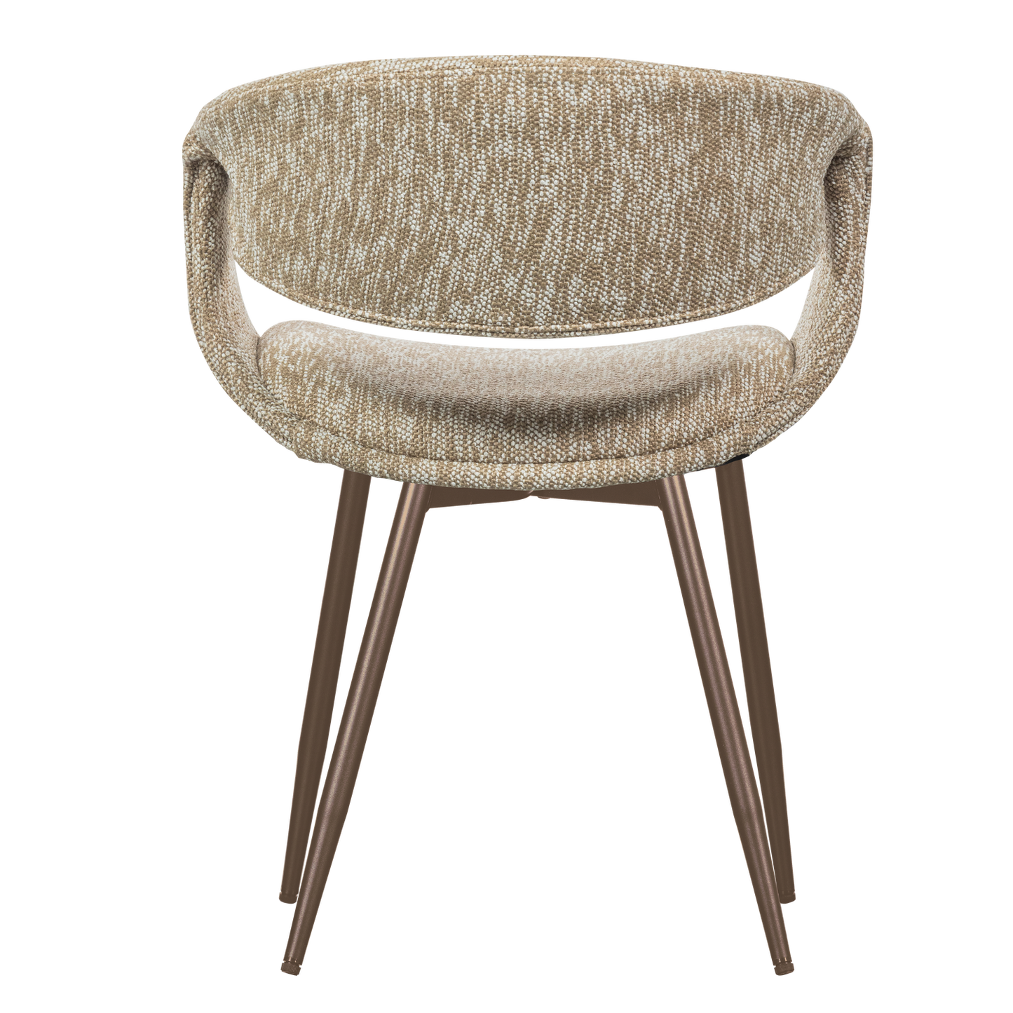 Yossi eetkamerstoel zand met metalen poot koper