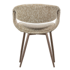 Yossi eetkamerstoel zand met metalen poot koper