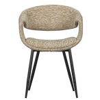 Yossi eetkamerstoel zand met metalen poot zwart