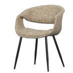 Yossi eetkamerstoel zand met metalen poot zwart