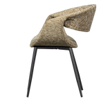 Yossi eetkamerstoel zand met metalen poot zwart