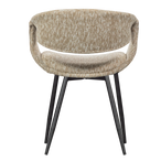 Yossi eetkamerstoel zand met metalen poot zwart
