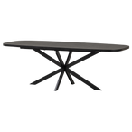 Arros eettafel uitschuifbaar 180-220x90 cm mdf zwart