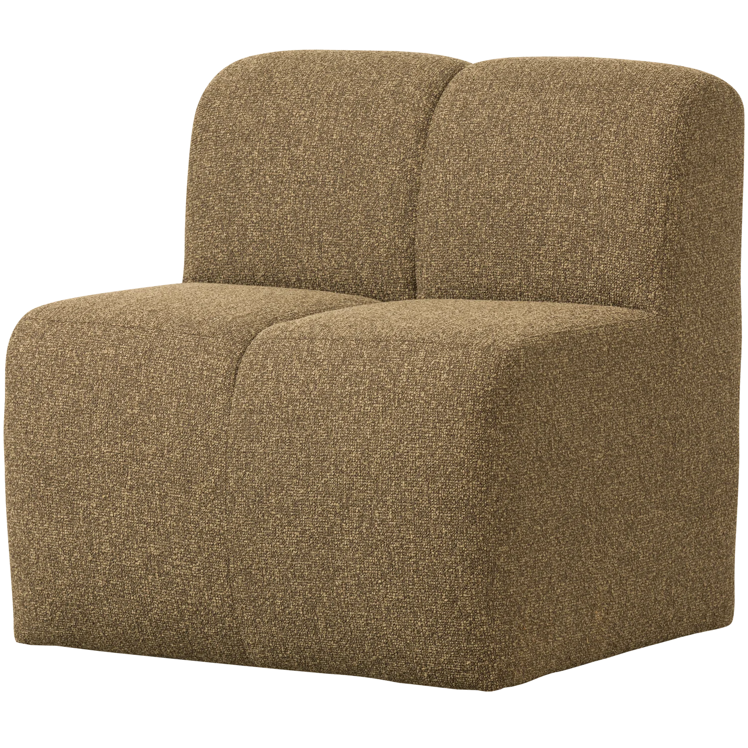 Mojo eetbankje 84cm met rugleuning bouclé geel/bruin melange