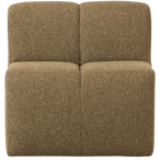 Mojo eetbankje 84cm met rugleuning bouclé geel/bruin melange