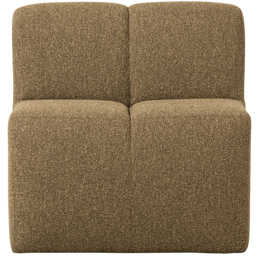 Mojo eetbankje 84cm met rugleuning bouclé geel/bruin melange