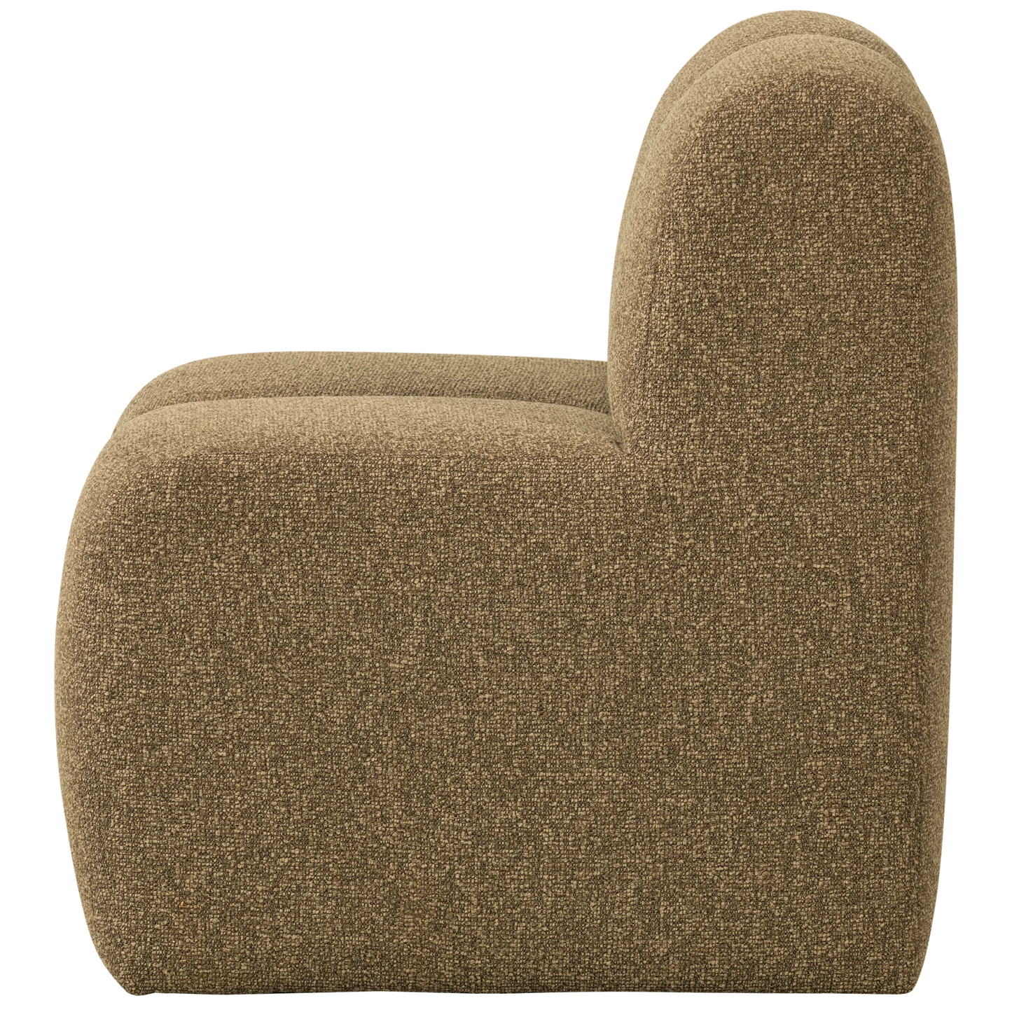 Mojo eetbankje 84cm met rugleuning bouclé geel/bruin melange