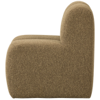 Mojo eetbankje 84cm met rugleuning bouclé geel/bruin melange