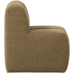 Mojo eetbankje 84cm met rugleuning bouclé geel/bruin melange