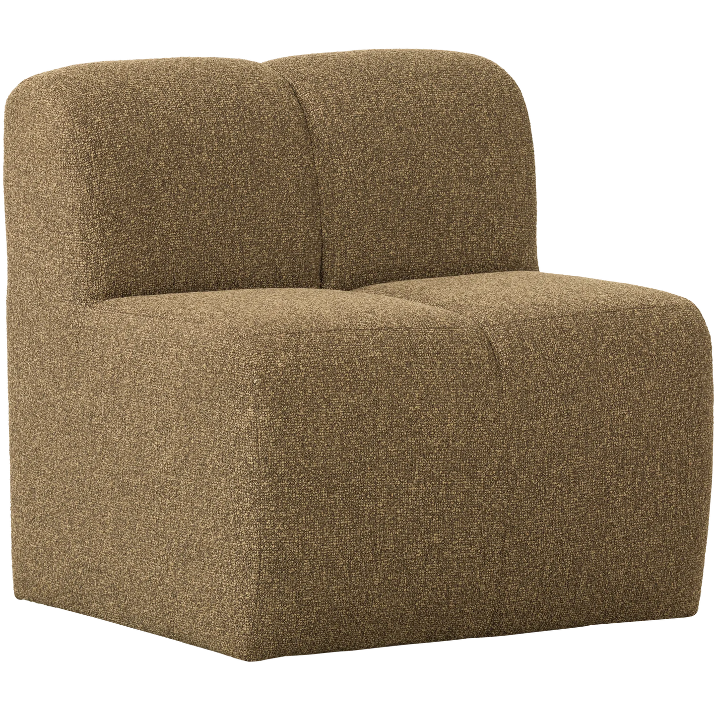 Mojo eetbankje 84cm met rugleuning bouclé geel/bruin melange