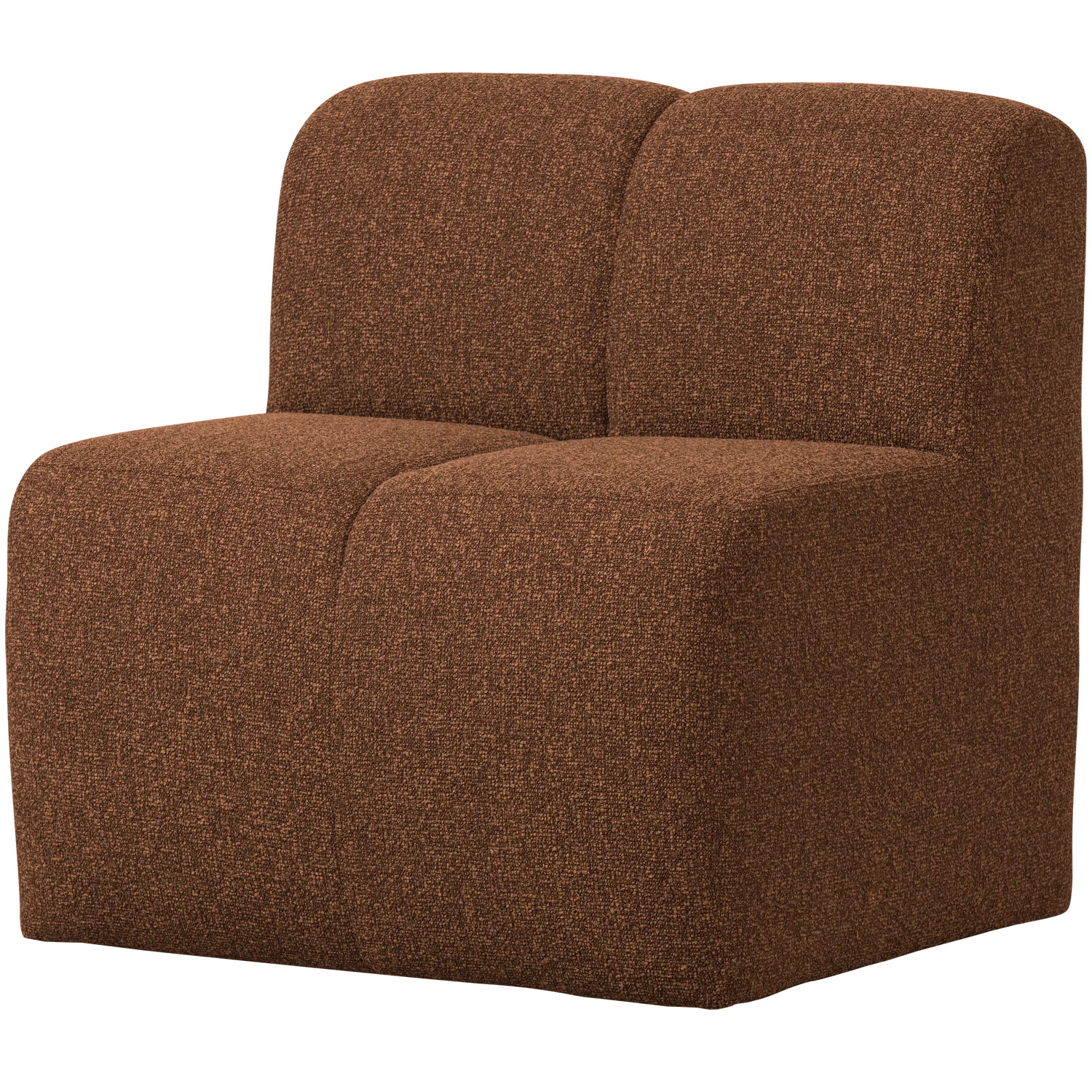 Mojo eetbankje 84cm met rugleuning bouclé roestbruin melange