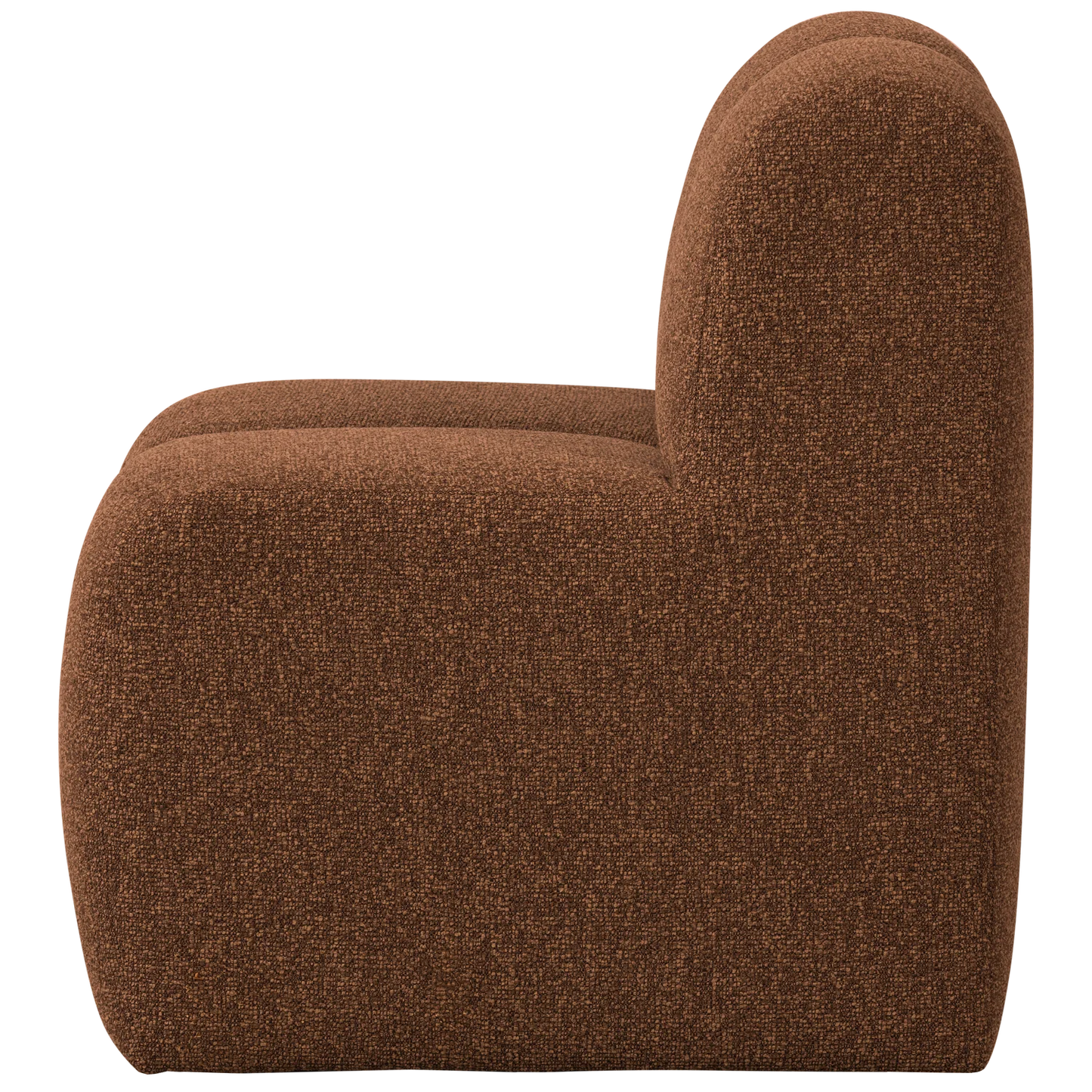 Mojo eetbankje 84cm met rugleuning bouclé roestbruin melange