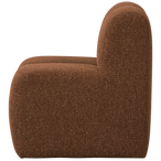 Mojo eetbankje 84cm met rugleuning bouclé roestbruin melange