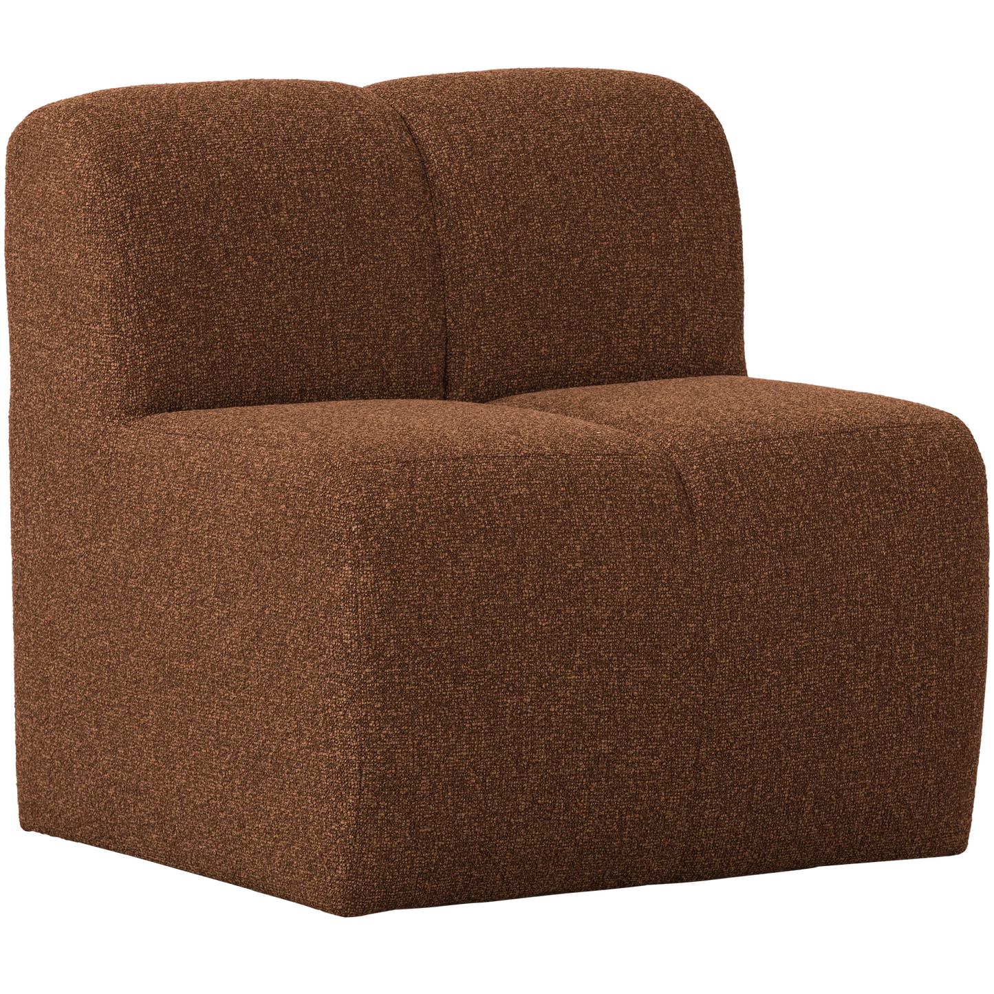 Mojo eetbankje 84cm met rugleuning bouclé roestbruin melange