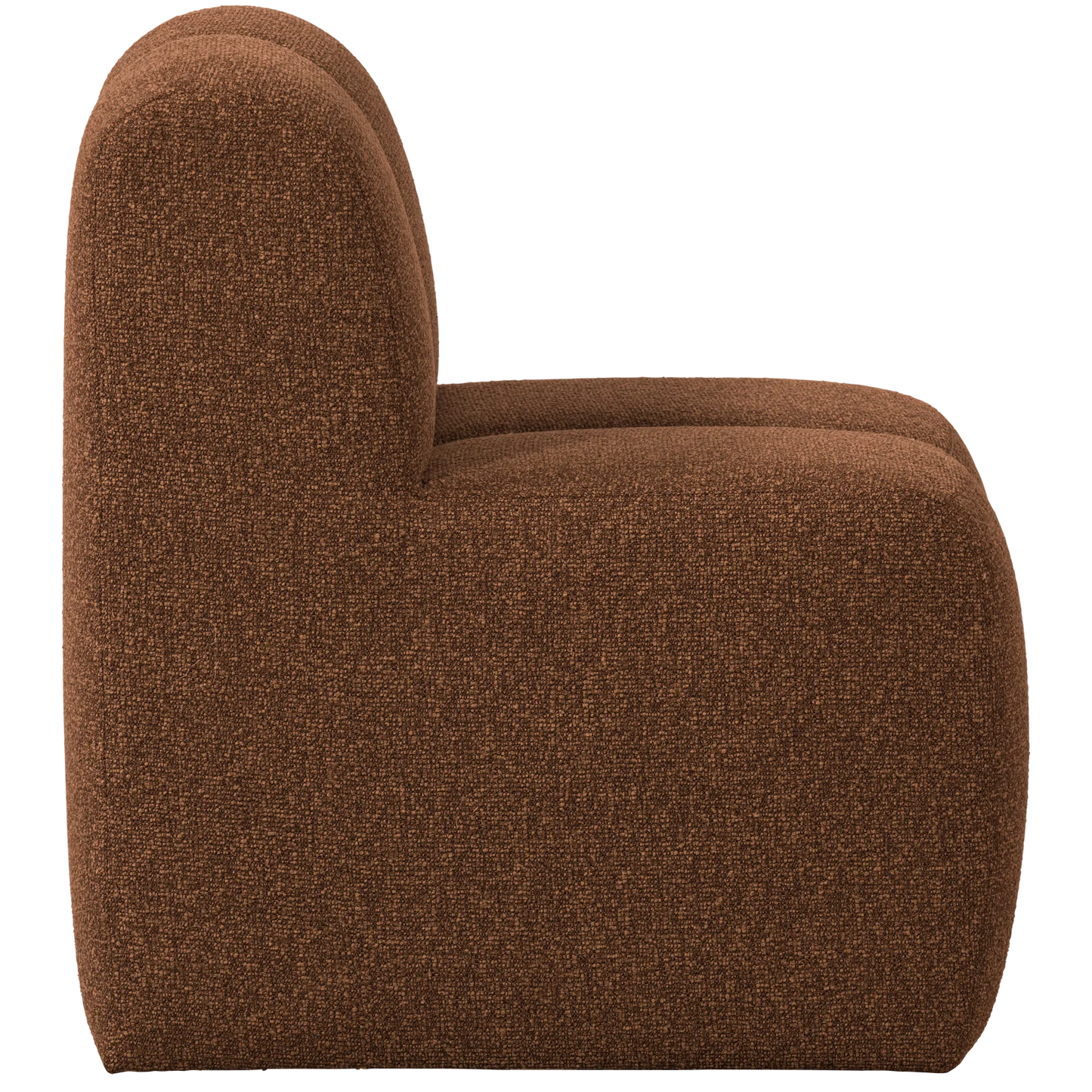 Mojo eetbankje 84cm met rugleuning bouclé roestbruin melange