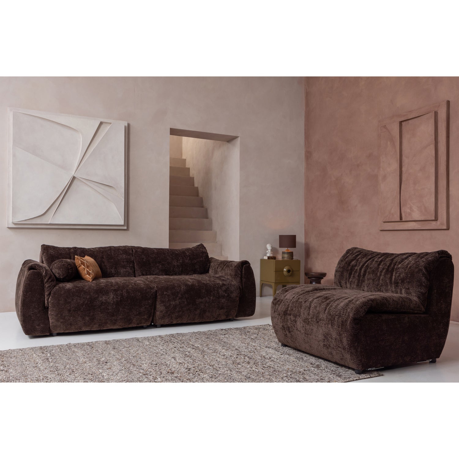 Efia vloerkleed wol bruin melange 170x240cm