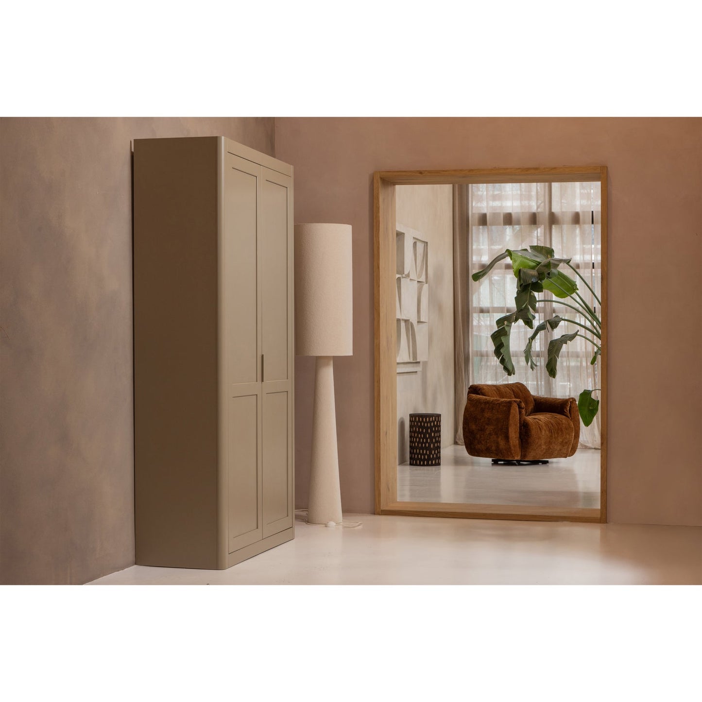Loft vloerlamp xl metaal/boucle naturel 137xØ35cm