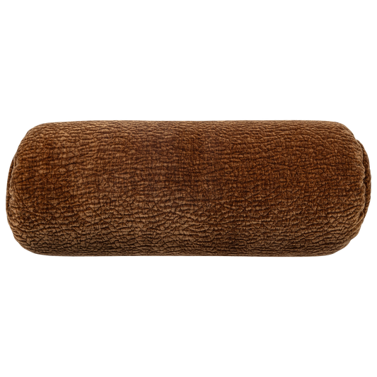 Baggy rolkussen 50x023cm 3d chenille middenbruin
