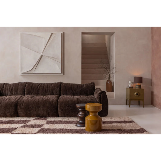 Baggy 3-zits bank 3d chenille donkerbruin