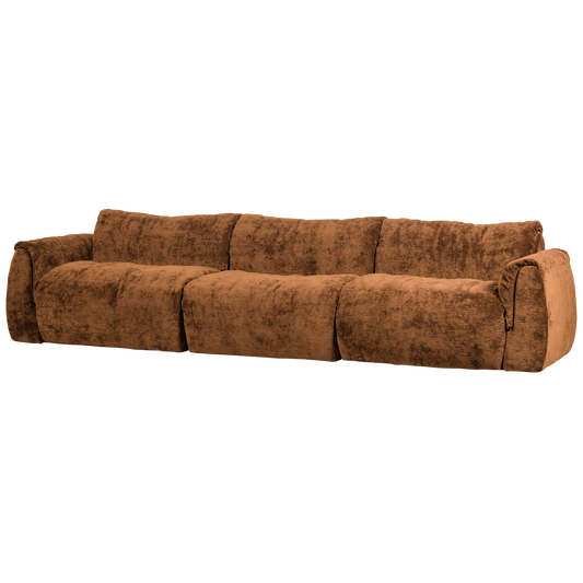 Baggy 3-zits bank 3d chenille middenbruin