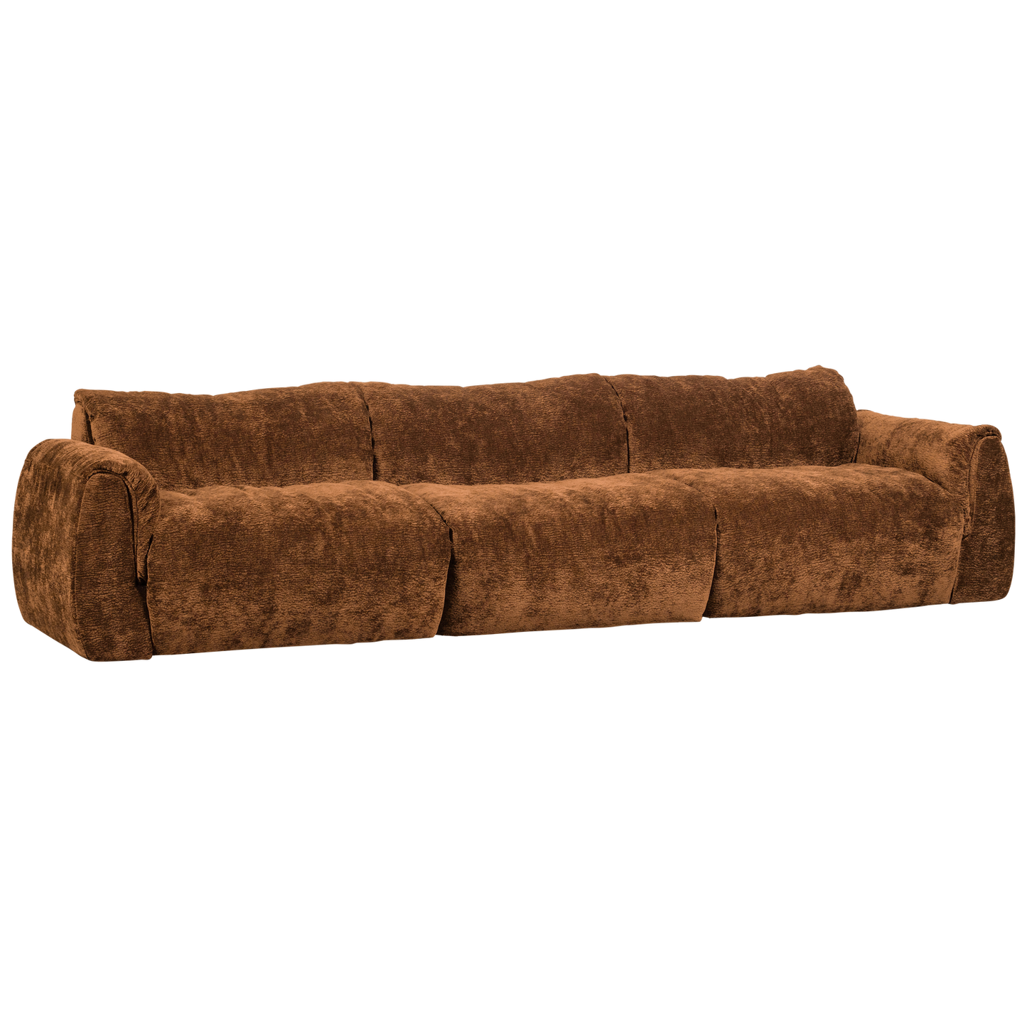 Baggy 3-zits bank 3d chenille middenbruin