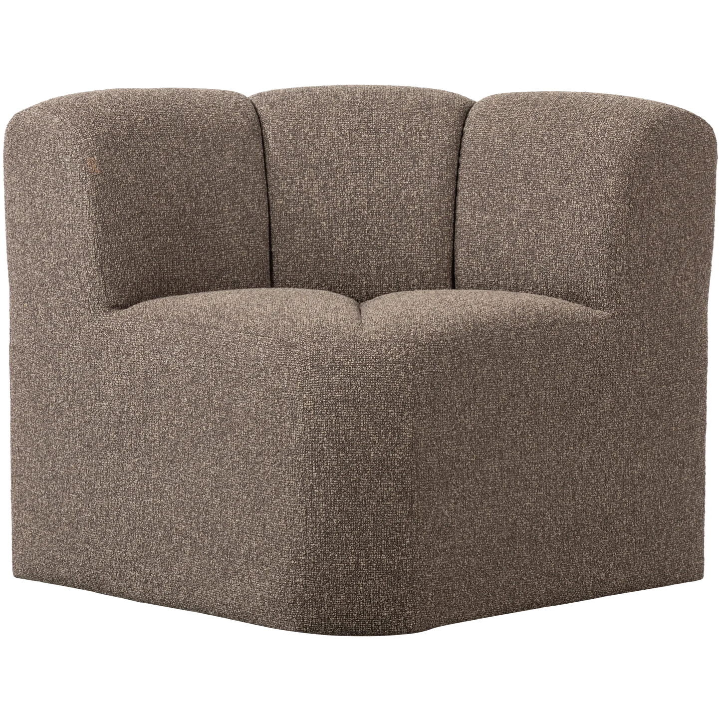 Mojo eetbankje hoek met rugleuning bouclé bruin melange